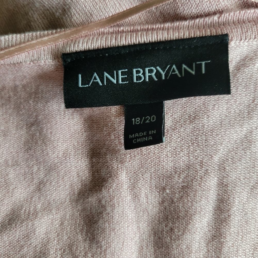 Lightweight Lane Bryant Sweater Raised Appliqué Embroidery Dusty Rose Pink 18/20 - Picture 15 of 16